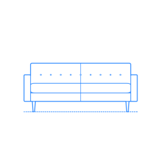 Furniture Loveseats Bantam 73 Inch Sofa Line Art Svg Vector, Free Vectors File